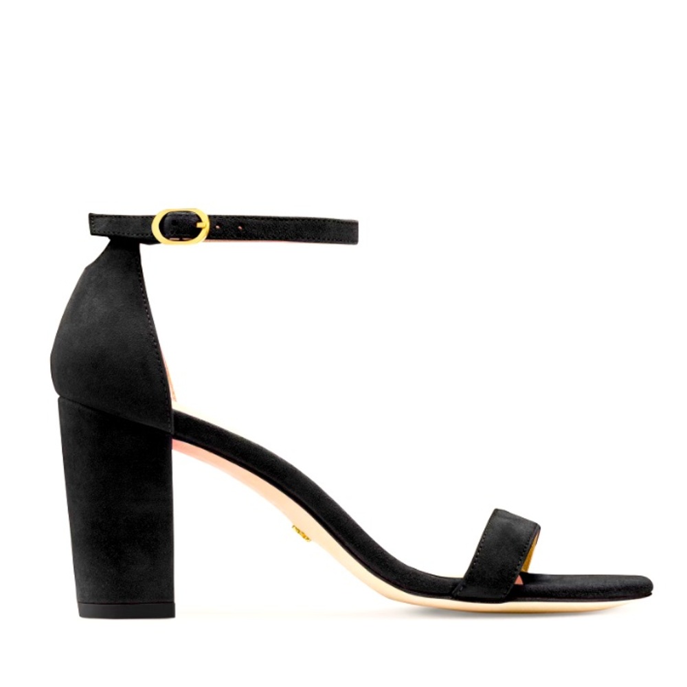 Stuart Weitzman Nearly Nude Black Suede Sandals